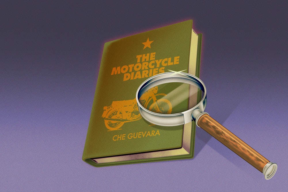 Illustration of the cover of the book the Motorcycle Diaries by Che Guevara