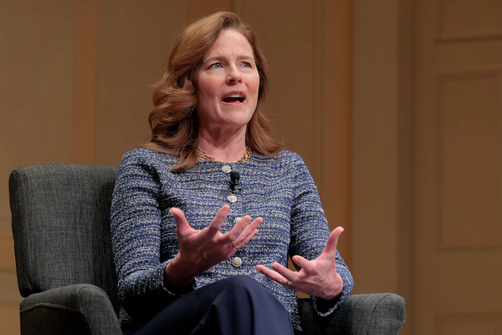 Justice Amy Coney Barrett participates in the Supreme Court Fellows Program Annual Lecture.