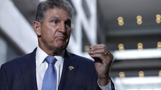 West Virginia Senator Joe Manchin speaks to reporters about the Inflation Reduction Act.