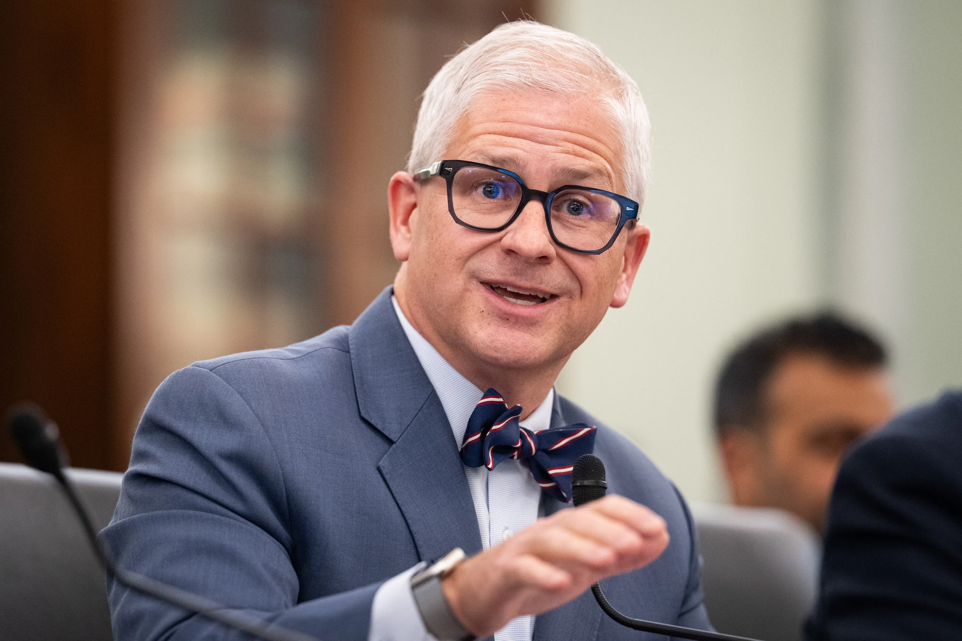 Patrick McHenry, senior advisor of The Coalition for Prediction Markets, speaks during a Senate Commerce Subcommittee on Consumer Protection, Technology, and Data Privacy hearing.