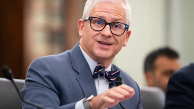 Patrick McHenry, senior advisor of The Coalition for Prediction Markets, speaks during a Senate Commerce Subcommittee on Consumer Protection, Technology, and Data Privacy hearing.