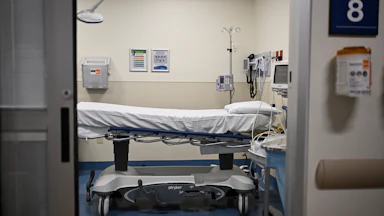 An empty hospital bed
