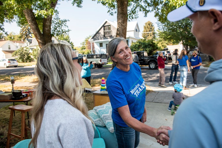 Democratic candidate Monica Tranel in Bozeman, Montana