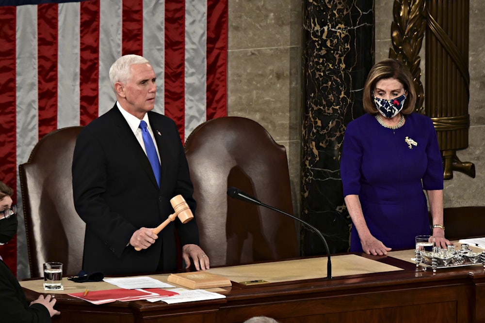 Vice President Mike Pence presides over a joint session of Congress on to ratify President-elect Joe Biden's Electoral College win over President Donald Trump.