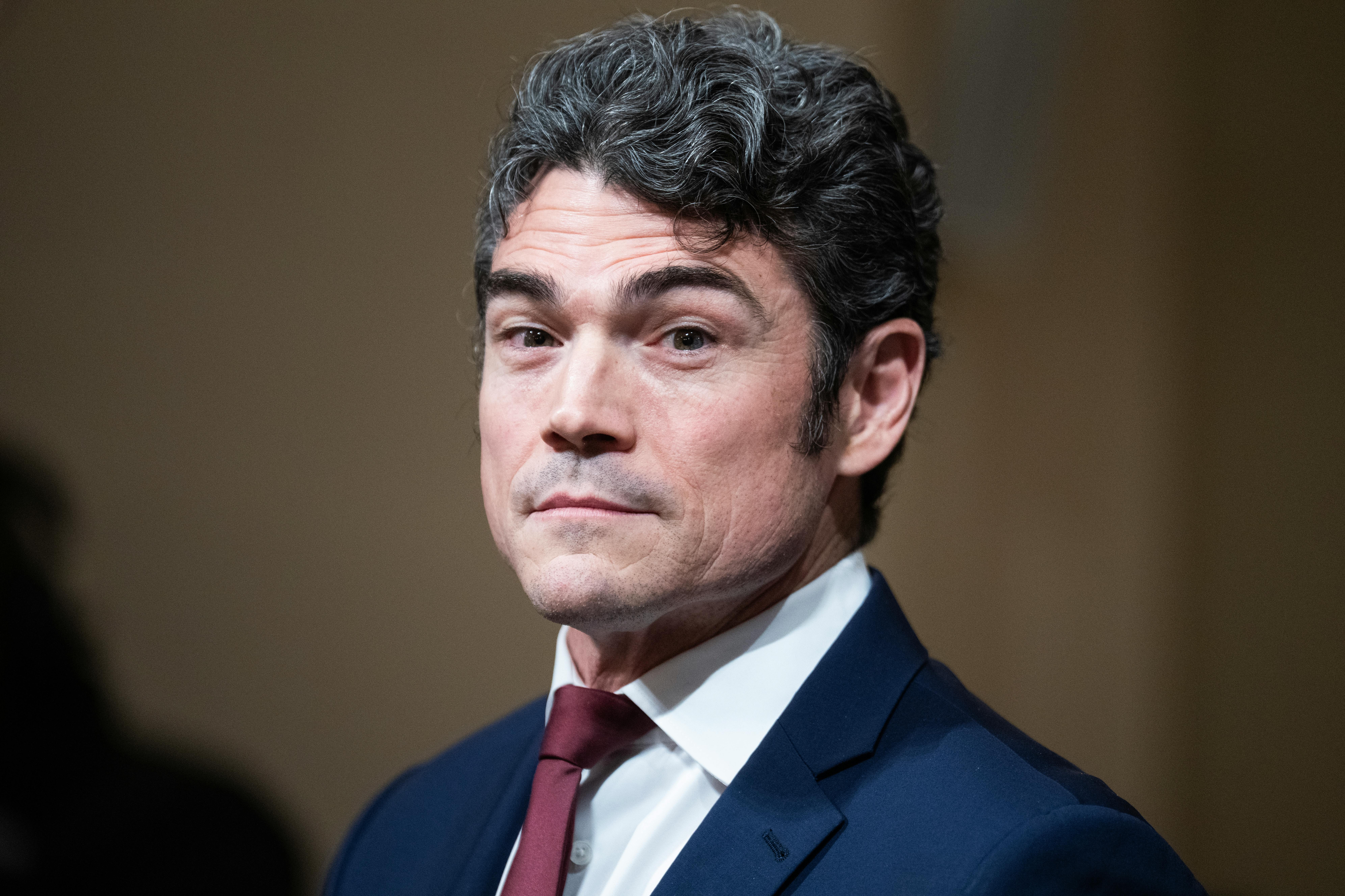 Former Director of the U.S. Counterterrorism Center Joe Kent sits in a House hearing