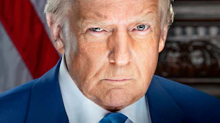 Trump’s second inaugural portrait, where he glares at the camera