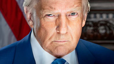 Trump’s second inaugural portrait, where he glares at the camera