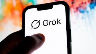 Grok logo on a smartphone