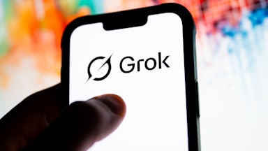 Grok logo on a smartphone