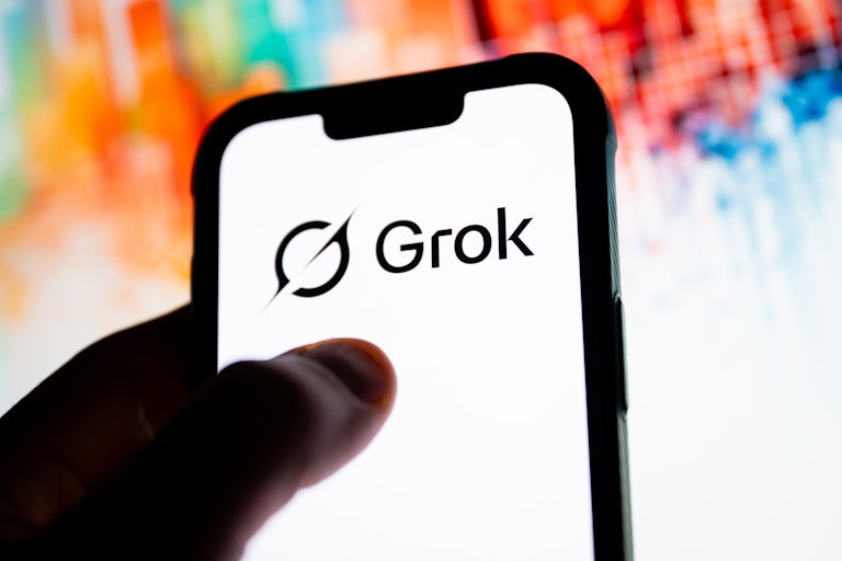 Grok logo on a smartphone