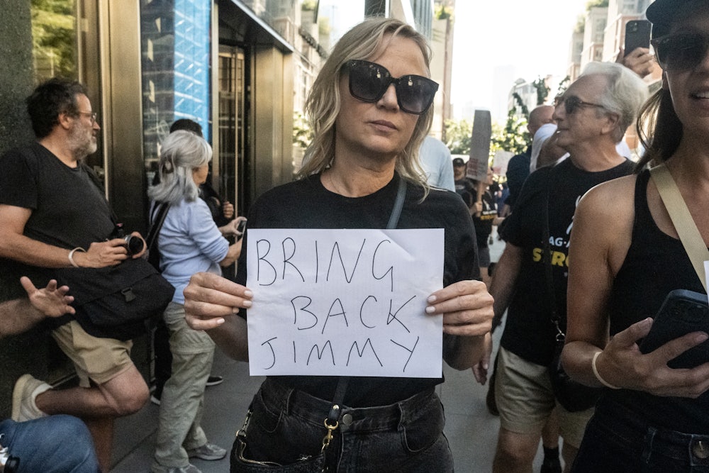 Protests in New York in support of Jimmy Kimmel