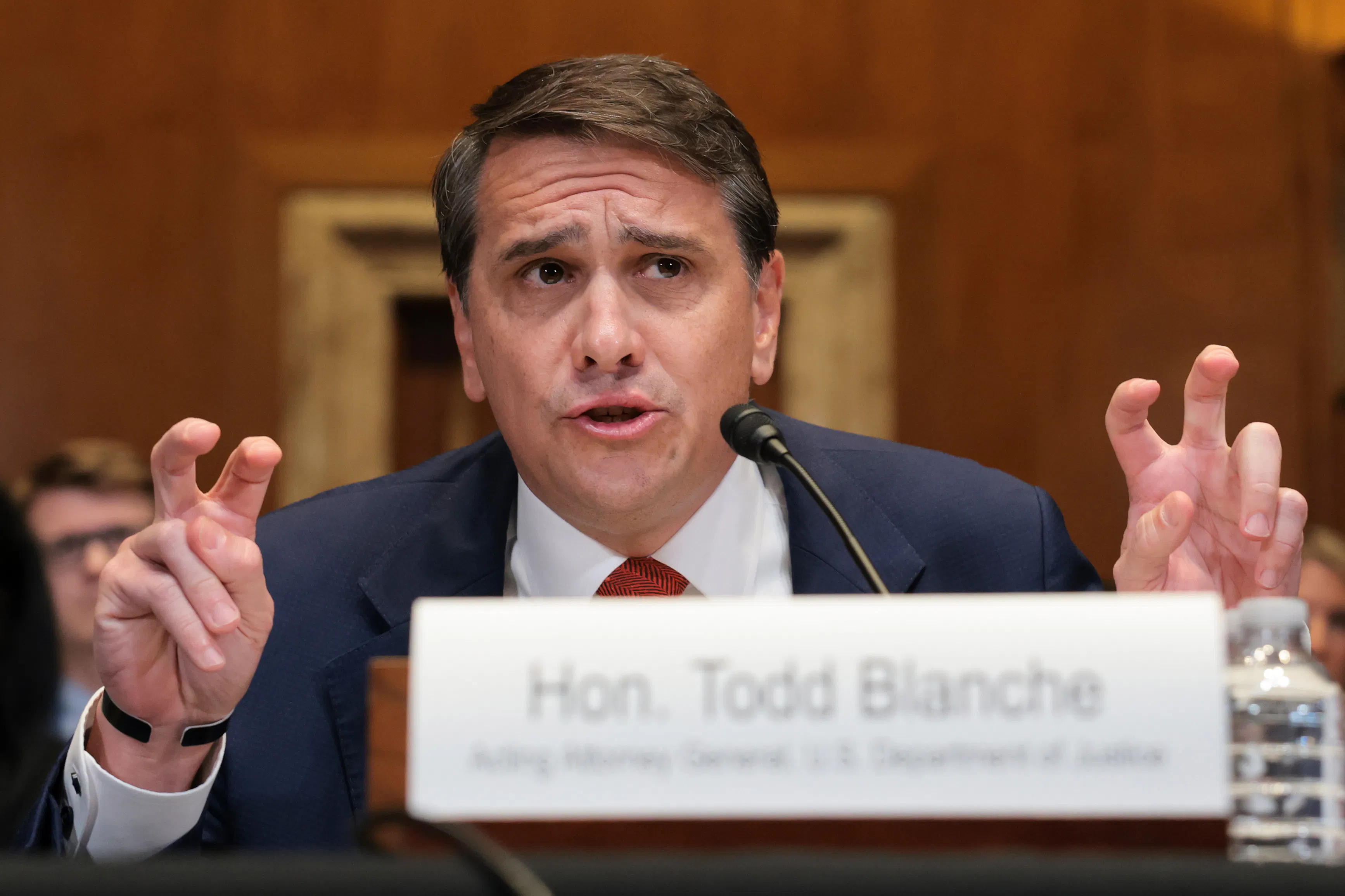 Todd Blanche does air quotes like a doofus