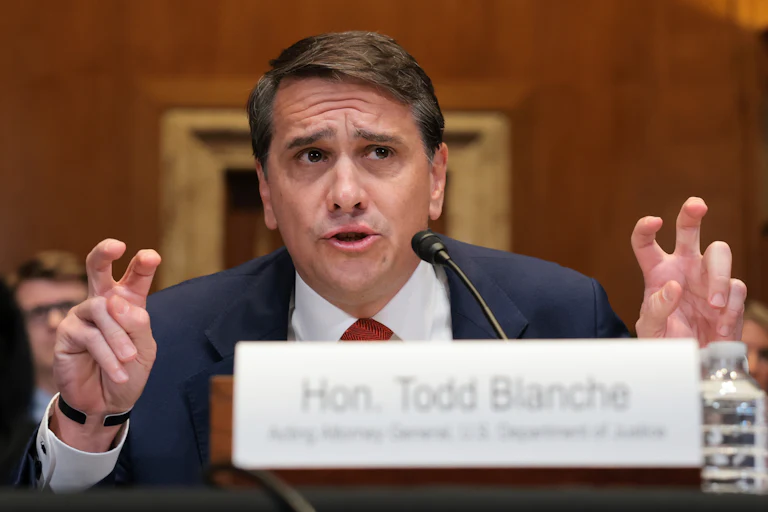 Todd Blanche does air quotes like a doofus