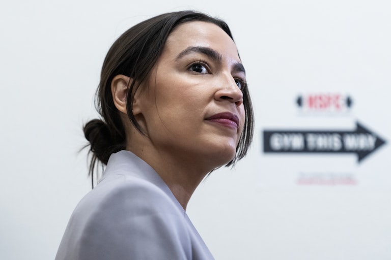 Rep. Alexandria Ocasio-Cortez attends a news conference.