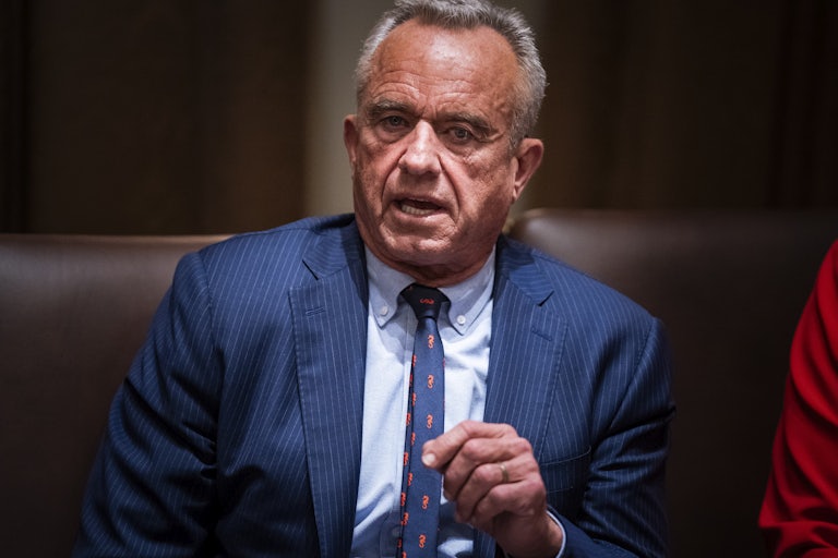 Robert F. Kennedy Jr. speaks during a Cabinet meeting at the White House