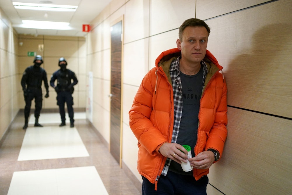 Russian opposition leader Alexei Navalny in the offices of his Anti-Corruption Foundation