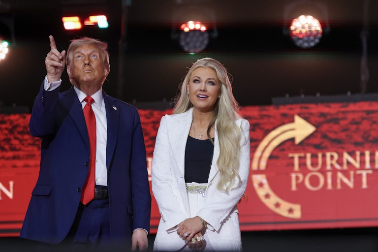 Donald Trump and Erika Kirk at Charlie Kirk's memorial