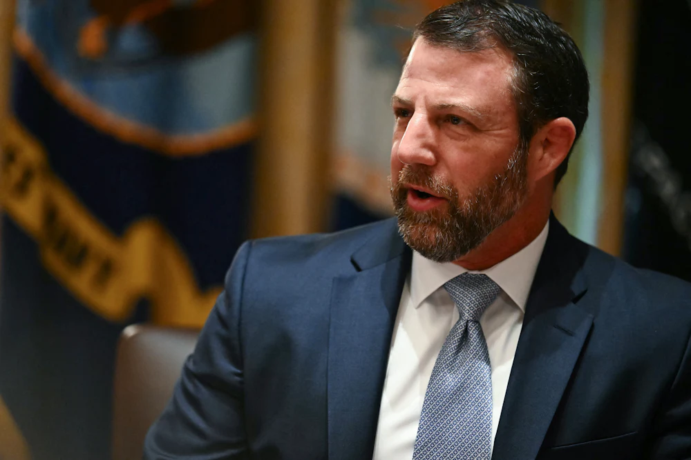 Homeland Security Secretary Markwayne Mullin speaks during Donald Trump's Cabinet meeting