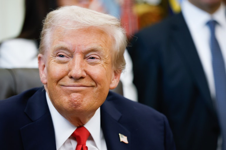 Trump smiling