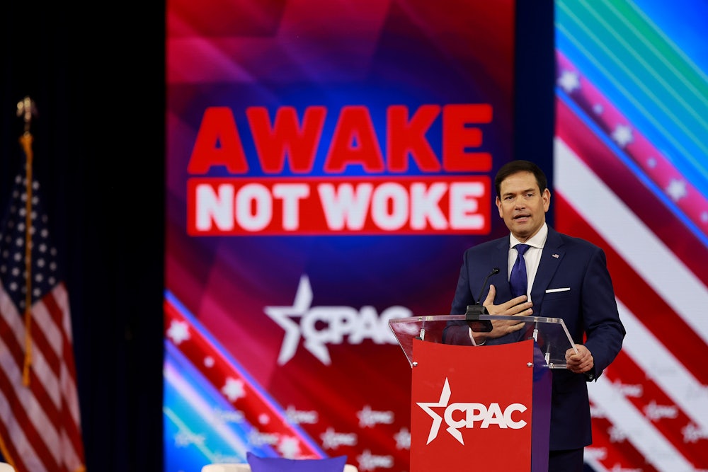 Florida Senator Marco Rubio speaks at the 2022 CPAC conference in Orlando, Florida.