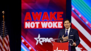 Florida Senator Marco Rubio speaks at the 2022 CPAC conference in Orlando, Florida.