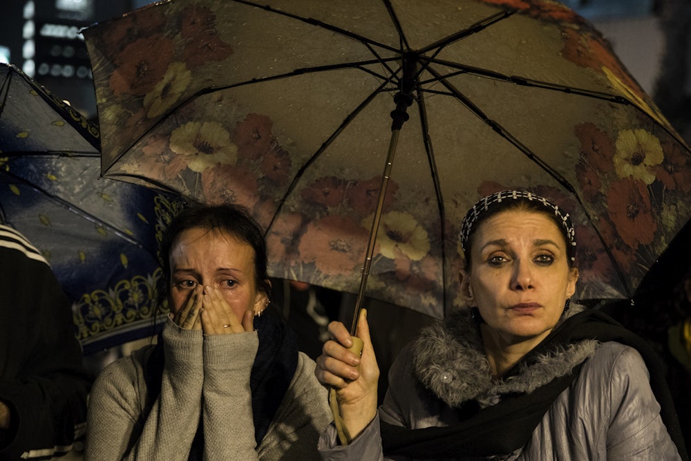 Women at a recent rally in Tel Aviv