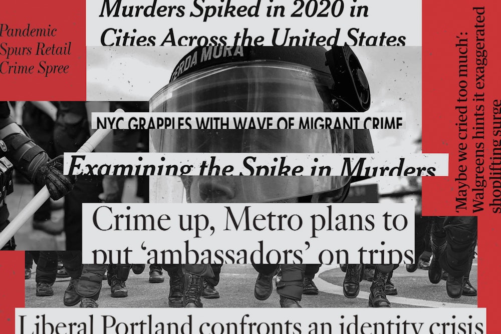 ILLUSTRATION of crime headlines