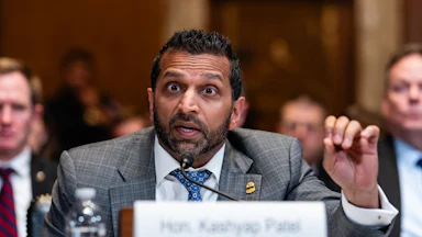 FBI Director Kash Patel gestures while speaking during a congressional hearing