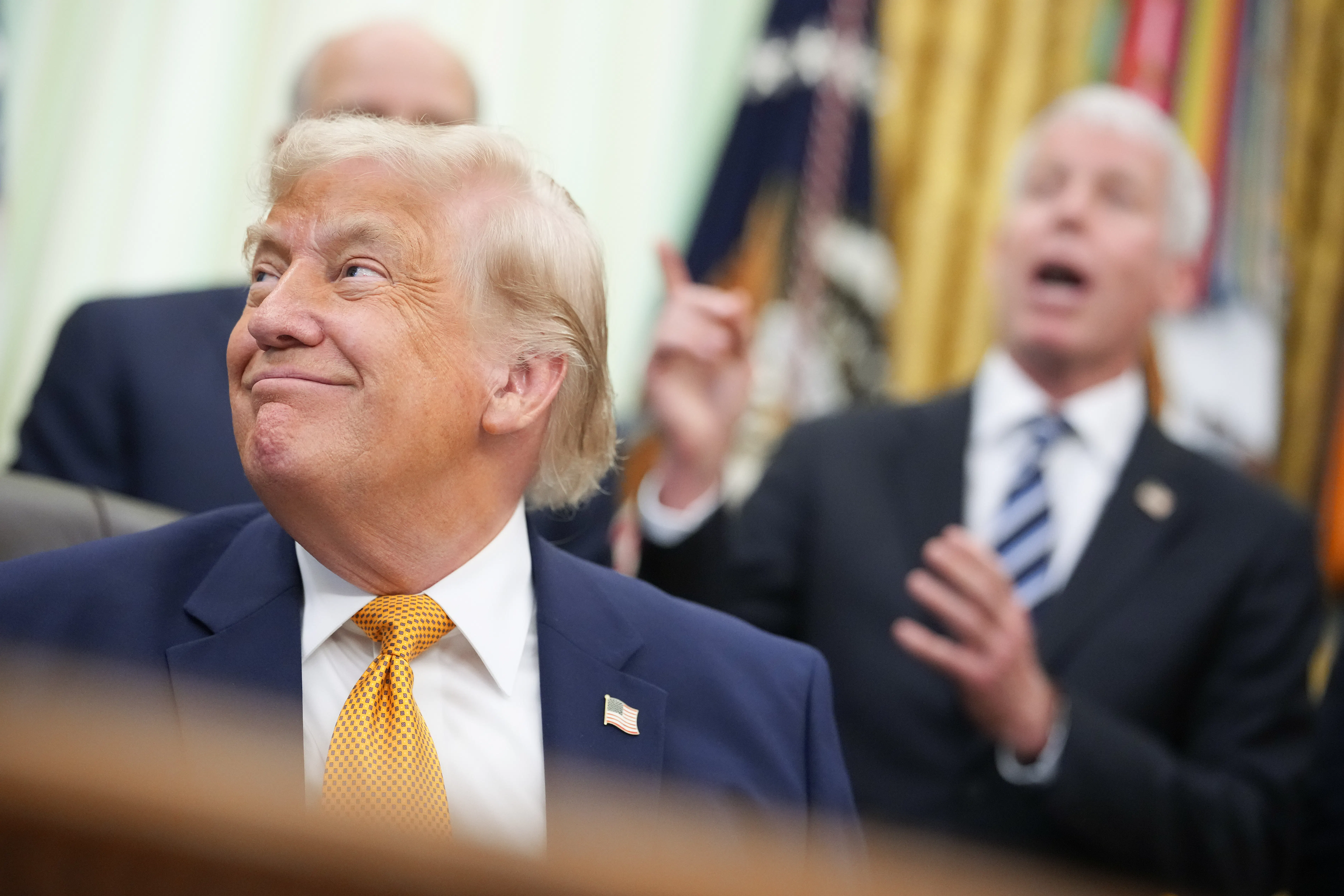 Trump smiles