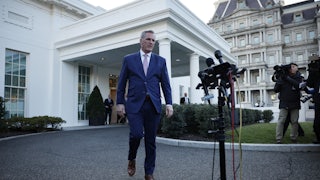 House Speaker Kevin McCarthy speaks to the media after meeting with President Biden.