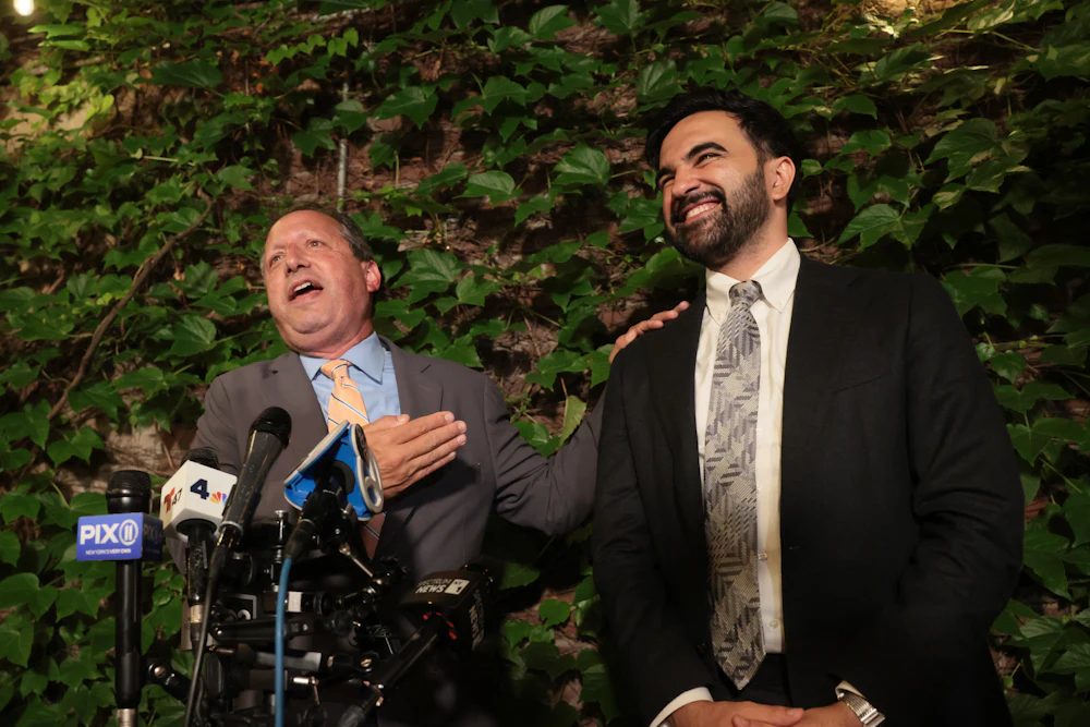 Brad Lander and Zohran Mamdani on the campaign trail