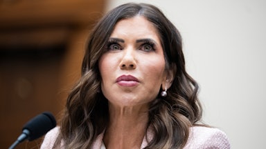 Outgoing Homeland Security Secretary Kristi Noem sits in a House Judiciary Committee hearing