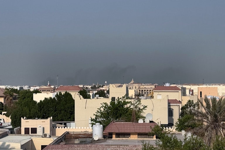 Smoke rises from a residential area in Doha, Qatar after Israel's atrikes on Hamas leaedership there.
