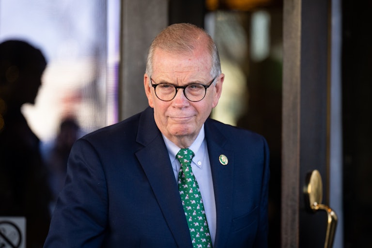 Tim Walberg walks through a doorway