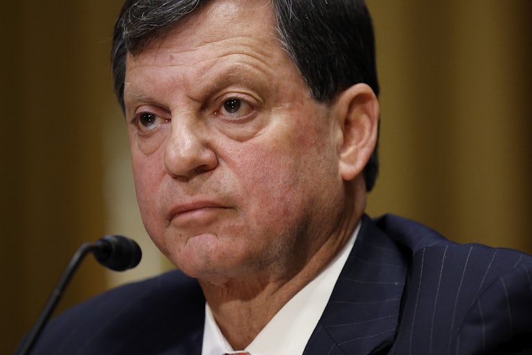 Frank Bisignano sits in his Senate Finance Committee hearing