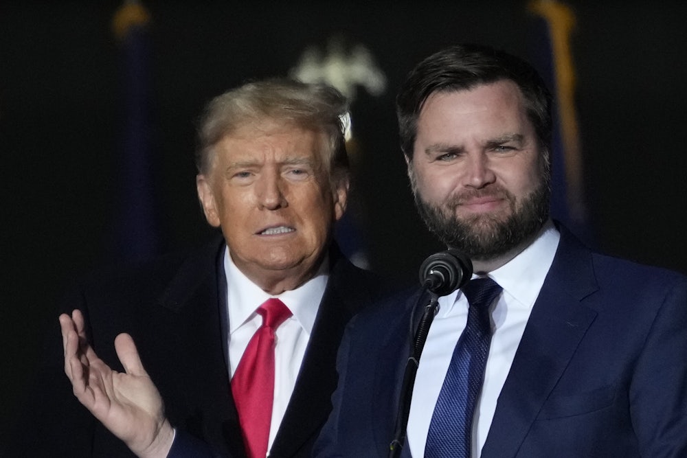 Donald Trump and J.D. Vance looking pretty dumb