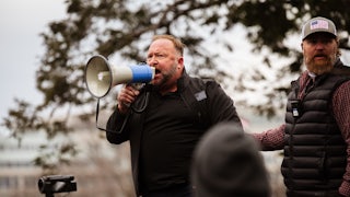 Alex Jones at the U.S. Capitol on January 6, 2021