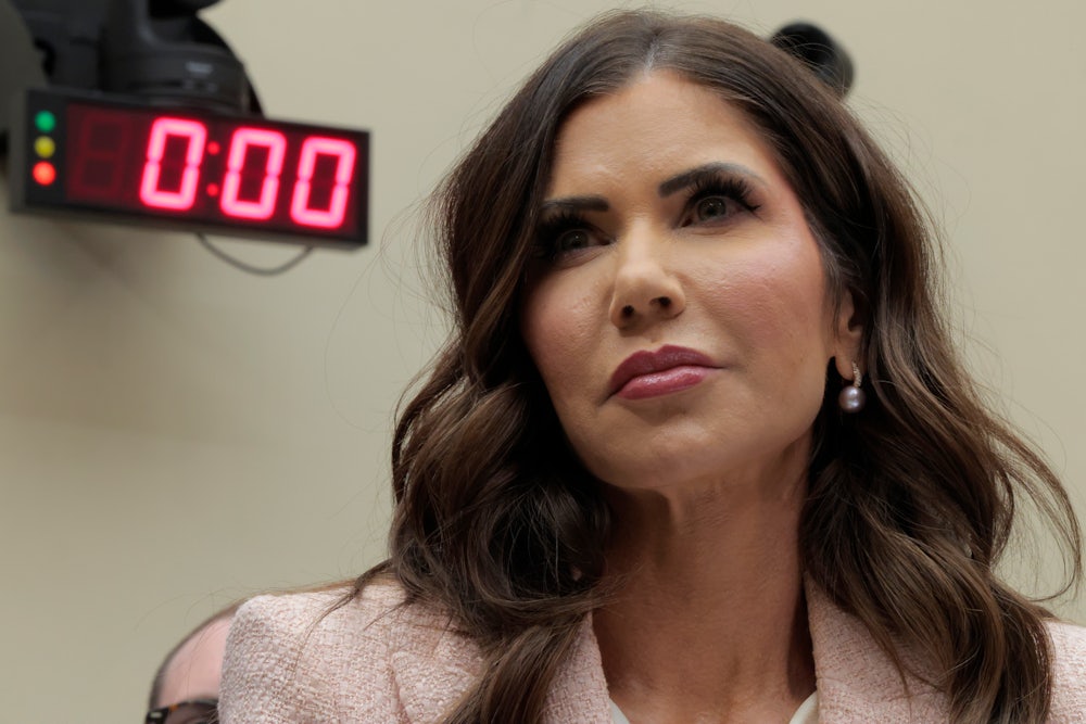 Former Secretary of Homeland Security Kristi Noem testifies before the House Judiciary Committee.