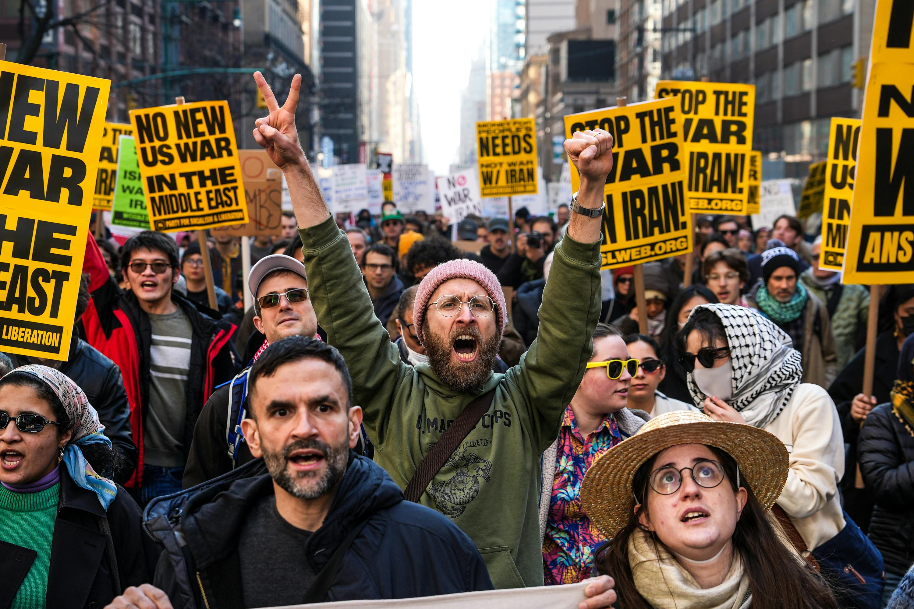 Protesters in Times Square 