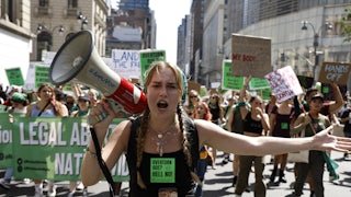 A pro–abortion rights demonstration in New York City