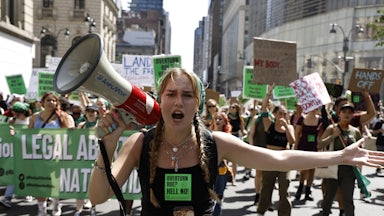 A pro–abortion rights demonstration in New York City