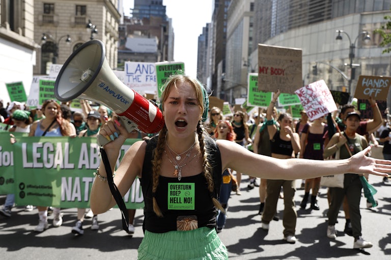 A pro–abortion rights demonstration in New York City