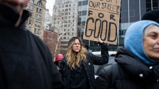 An anti-ICE rally in New York City