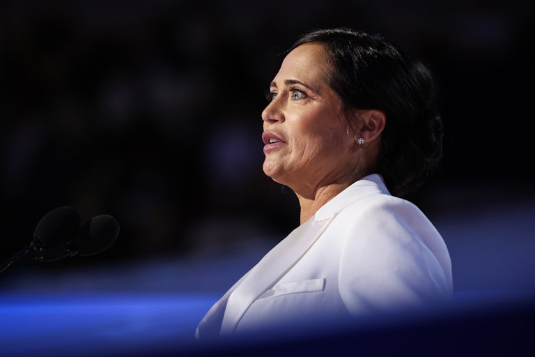 Stephanie Grisham speaks at the Democratic National Convention