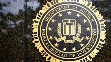 fbi logo on doj building