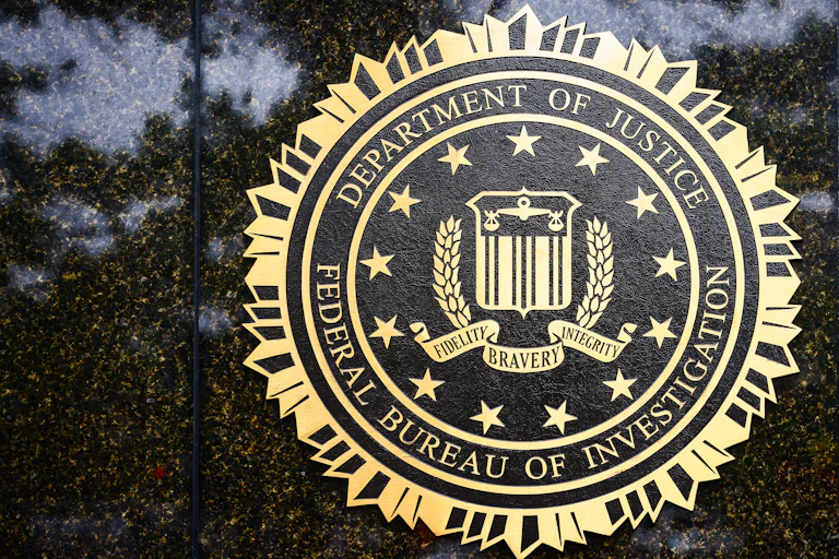 fbi logo on doj building