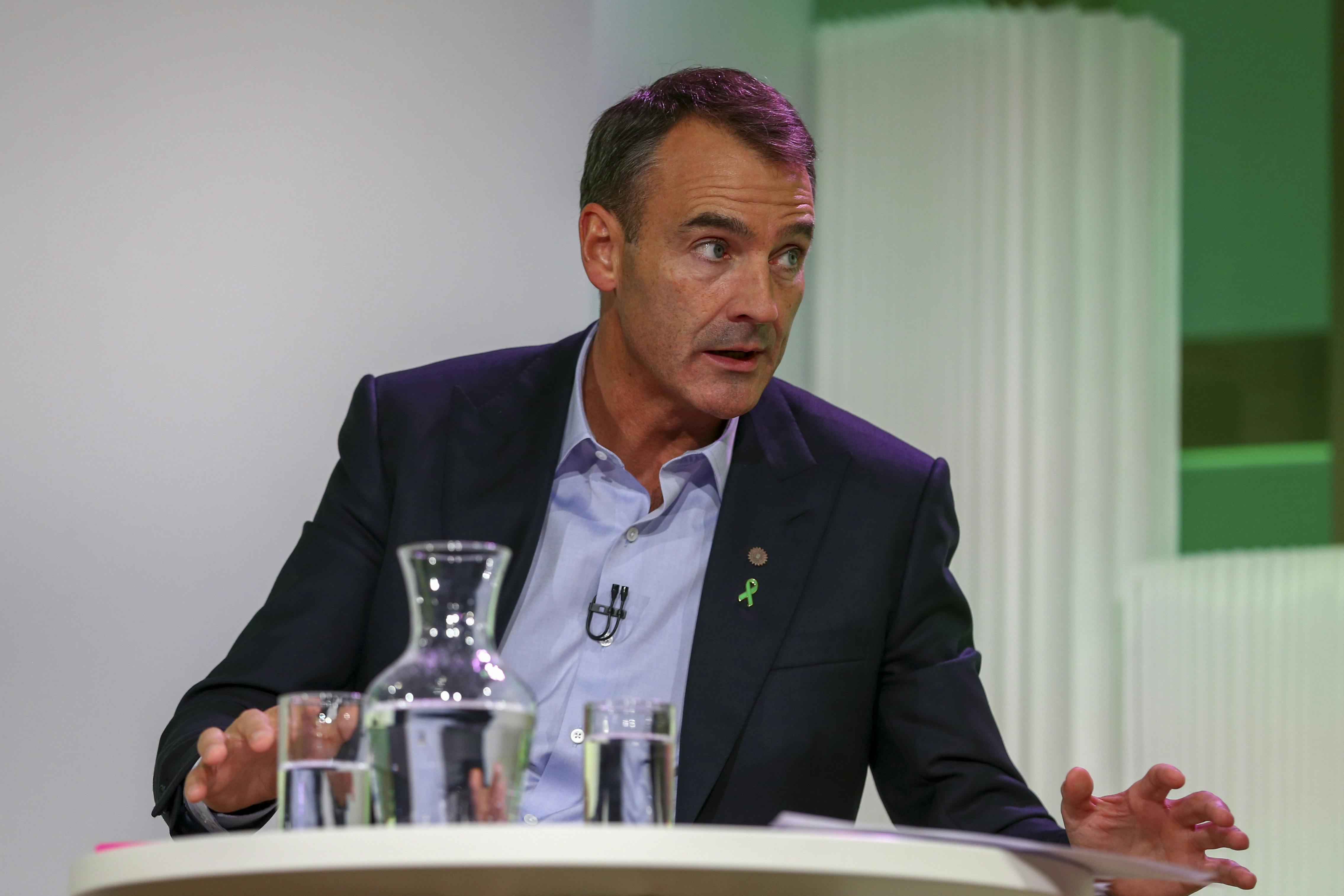 Bernard Looney gestures while speaking.