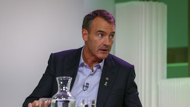 Bernard Looney gestures while speaking.