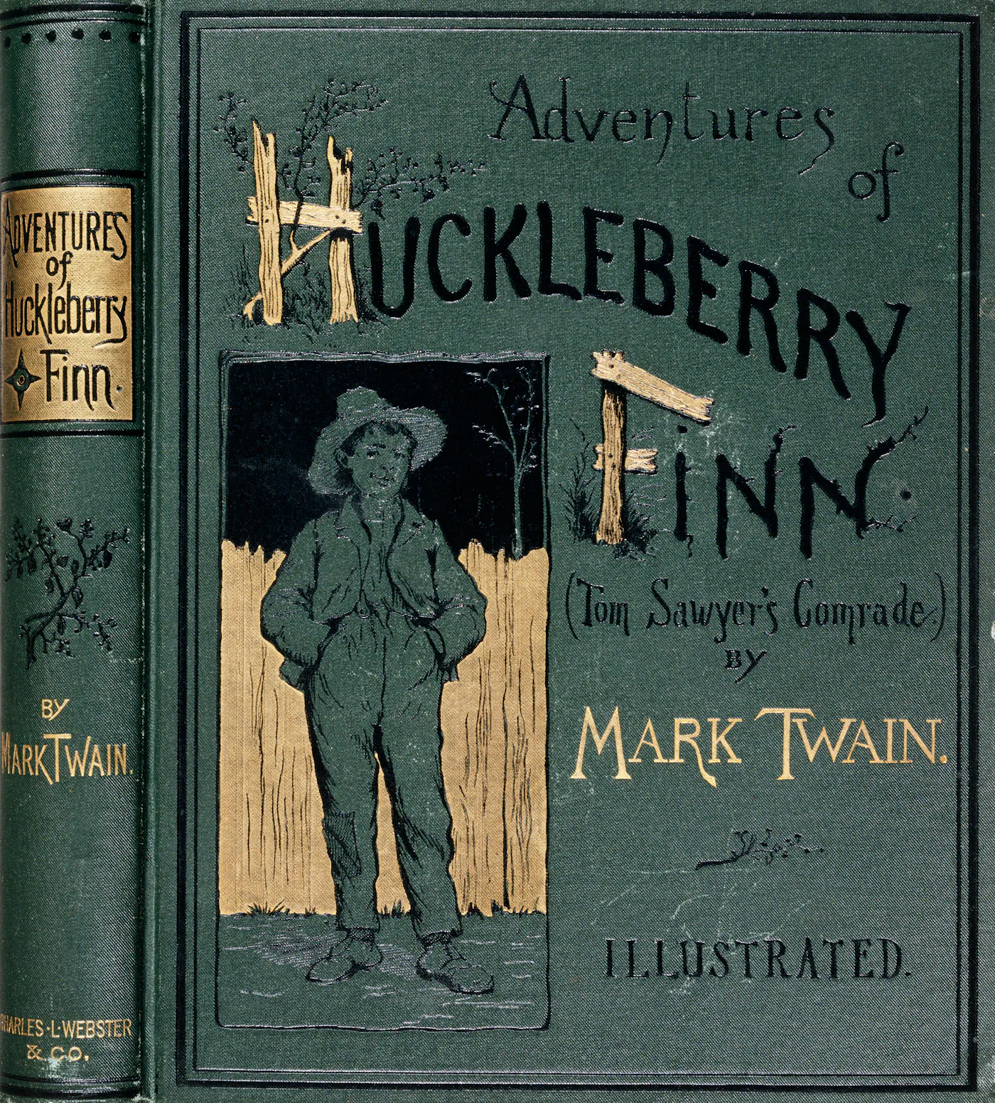Adventures of Huckleberry Finn book cover original edition 