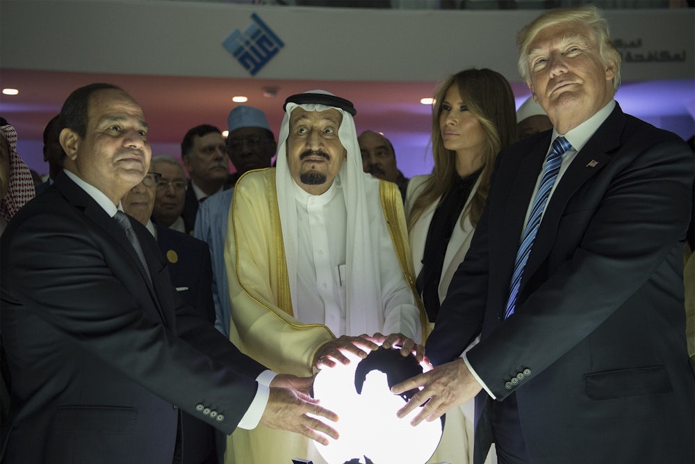 Donald and Melania Trump, Saudi King Salman bin Abdulaziz al-Saud